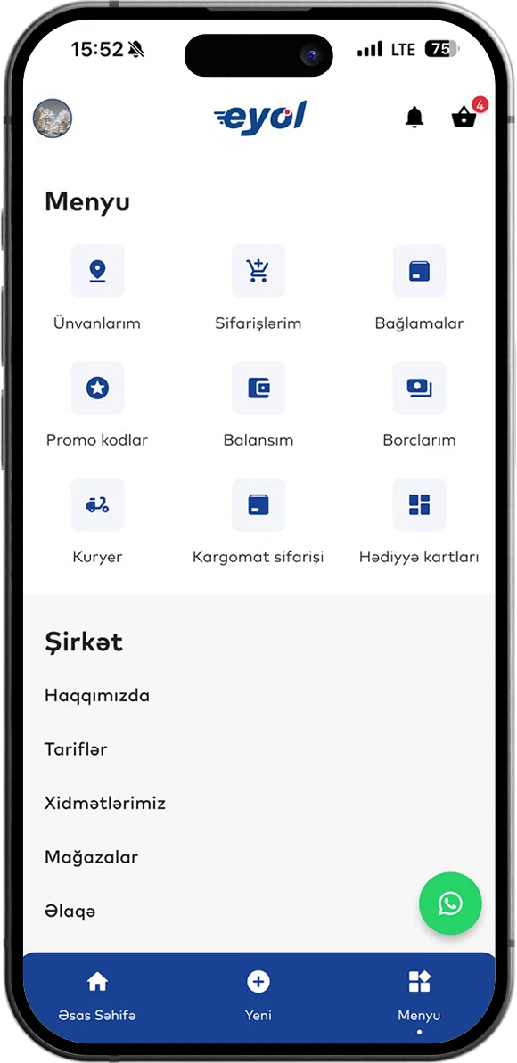 Eyol Mobile App - Cargo System, Warehouse Integration, and Modern Design